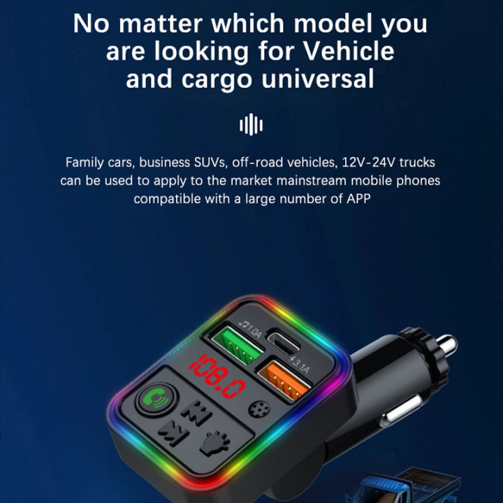Car%20Bluetooth%20Adapter%205.3%20FM%20Radio%20Transmitter%20MP3%20Music%20Player%20Handsfree%20Calling%20Audio%20Receiver%20Type-C%20PD%20USB%20Car%20Quick%20Charger%20-%20Image%204
