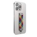 Mobile Phone Holder Back-Mounted Rainbow Belt Breathable Foldableing Portable Holder with Lanyard Ring Three-In-One Ring Holder.