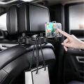 2Pcs 2-in-1 Car Seat Hook Phone Holder: 360° Rotatable, Secure Lock, Soft Silicone, ABS, Hidden Design, Fits 2.1-3.9" Phones.