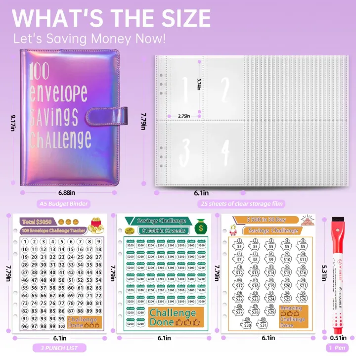 2024%20New100%20Envelope%20Savings%20Challenge%20Laser%20A5%20Loose-Leaf%20Binder%20Budget%20Binder%20With%20Cash%20Envelopes%20Money%20Organizer%20System%20-%20Image%204