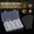 60Pcs Clear Coin Capsule Holder Case 17/38mm Transparent Coin Cases Commemorative Container Coin Storage Box Collection Supplies. 