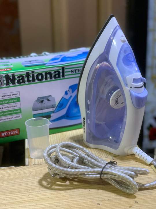 National steam iron ST1212 / 12 g/min Continuous Steam / Self Cleaning Function / Nonstick Teflon Plate / Ergonomic Comfortable Handle / Easy Temperature Control