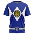 New Power Rangers Dinosaur Totem Nostalgic T-shirt for Sports and Fitness, Loose Large Size, Adult and Children's Short Sleeves.