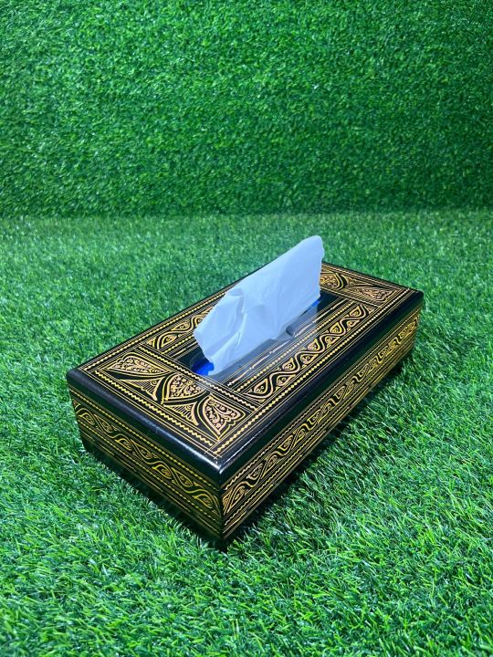 Wooden tissue box beautiful handmade nakshi work on box 10✖️6 inches large size new style tissue box