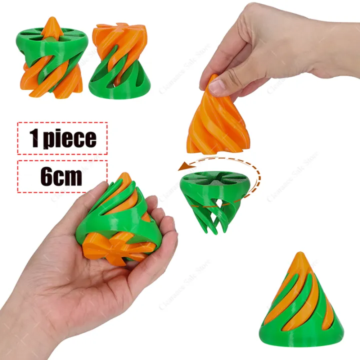 3D Printed Spiral Cone Impossible Pyramid Passthrough Fidget Toys Kids ...