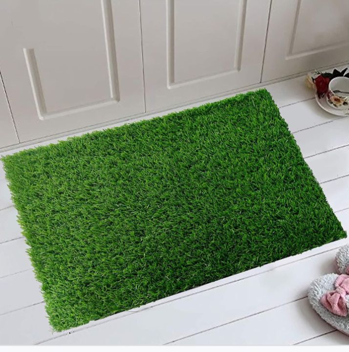 Non-Slip Artificial Grass Door Mat - Indoor/Outdoor Rug for Home or Pets