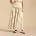 Women's high-waisted skirt simple loose skirts patchwork long skirt casual fashion solid color skirt with pocket faldas. 