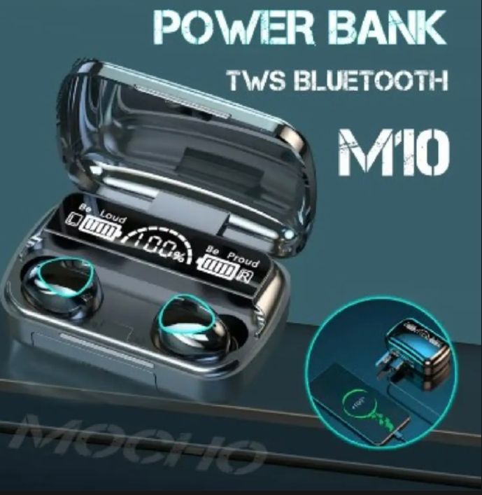 M10 TWS EARBUDS 2500mAh CHARGING BOX BLUETOOTH - COMPATIBLE  STEREO WATERPROOF