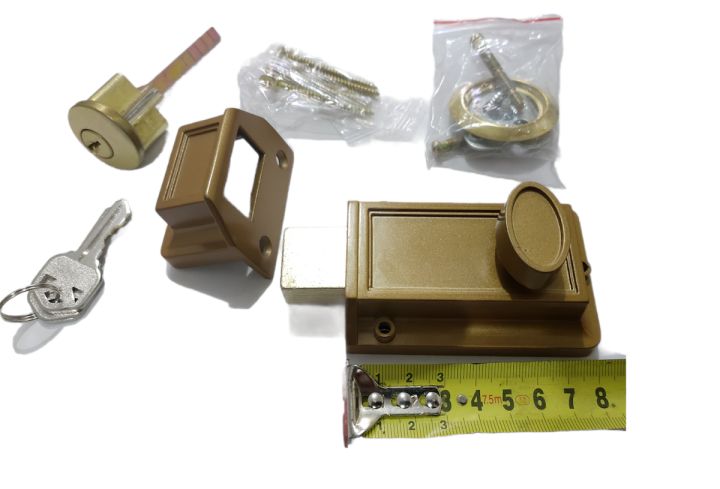 Golden Night Rim Lock with 2 Keys – Durable and Secure Door Lock | Daraz.pk