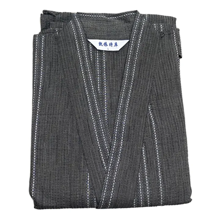 Summer%20Grey%20Japanese%20Traditional%20Samurai%20Kimono%20For%20Men%20Yukata%20Bathing%20Robe%20Hekoobi%20Loose%20Style%20Homewear%20Belt%20Long%20Gown%20Cotton%20-%20Image%205