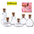1:12 Dollhouse Miniature Vase Glass Bottle Wishing Bottle Storage Bottle with Cork Vase Candy Jar Model Doll House Decor.