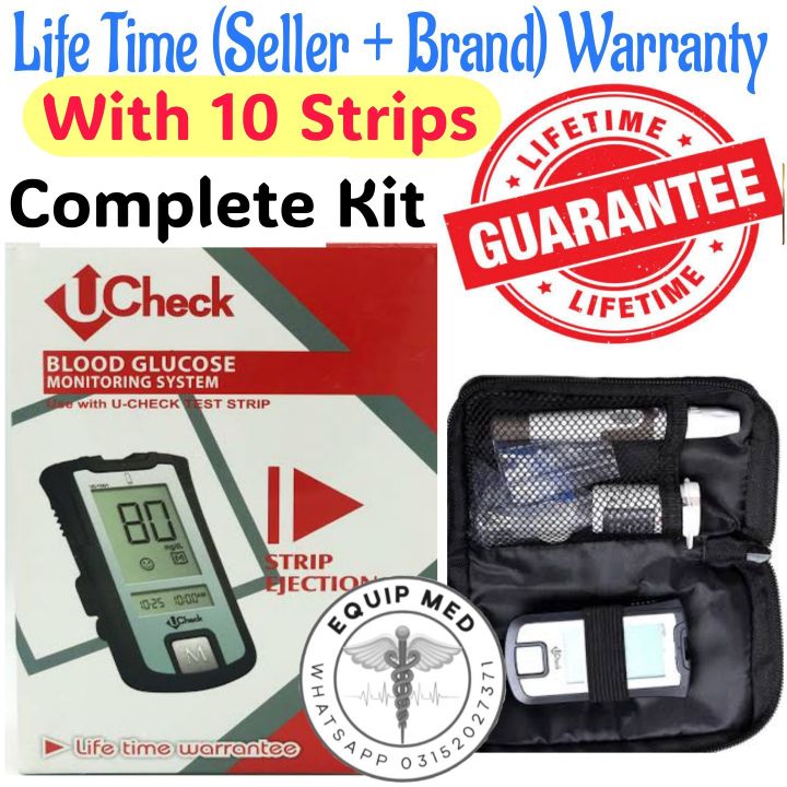 Sugar Cheaking Machine Glucometer, Ucheck glucometer, Life time warranty, Ucheck glucometer ...