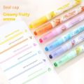 6 Assorted Pastel Colors Chisel Tip Marker Pen Fluorescent Fragrance Stamp Highlighter for Kawaii Stationery. 