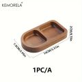 Solid Wood Rectangle Tray 2/3 Grid Condiment Plate Breakfast Food Sushi Bread Dessert Sauce Plate Kitchen Dinner Seasoning Dish. 
