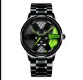 Mens fashion  car wheel rotating  steel watch Baisheng steel rotating watch. 