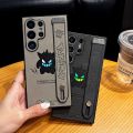 Anime Pocket Monsters Pokémon Gengar Wrist Strap Holder Phone Case For Samsung Galaxy S 25 24 23 22 Ultra Puls Leather Cover.