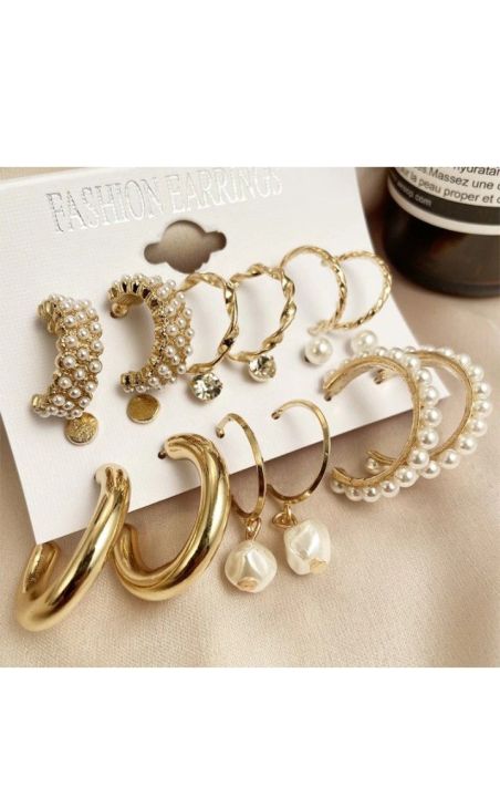 Earing%20Gold%20Plated%20Combo%209%20Set%20Jora%20-%20Image%206