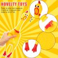 Screaming Chicken Toy Yellow Rubber Squaking Chicken Toy Novelty and Durable Rubber Chicken Gag Dog Toys Gift for Boys Girls Rubber Squeaky Strong Tough Chew Puppy Play Toy for Dog. 