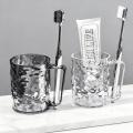Transparent Plastic Toothbrush Cup with Handle Multipurpose Holder For Mouthwash and Teeth Cleaning Tools. 