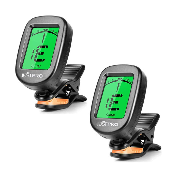 JUSTPRO Guitar Tuner for All Instruments Clip on Electronic Tuner for Guitar Bass Ukulele Violin Mandolin Banjo