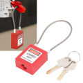 Lockout Tagout Lock Stainless Steel Cable Lock Safety Lockout Padlock with 2 Keys.