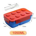 1050/1300ML Building Block Lunch Box with Tableware Portable Double Layer Bento Box for Student Office Fruit Salad Sealed Box.