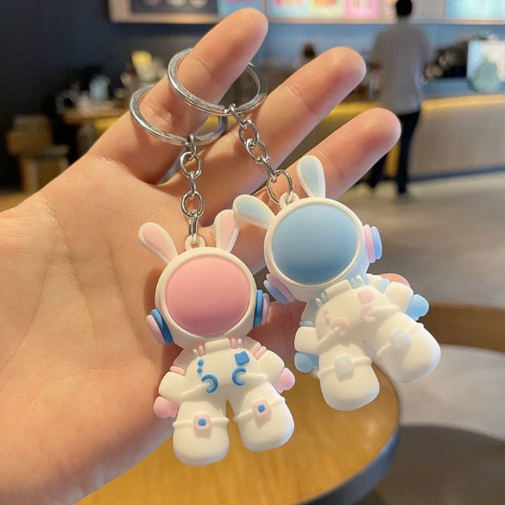 Cartoon area rabbit keychain 3D stereo bag pendant good gift for kids ...