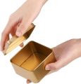 Pack of 2 - Multipurposed Tin Storage Box, Tin Boxes with Lids, Empty Metal Tins, Portable Metal Container Organizer for Cookies, Candy, Treats, Gifts, Gifts and Crafts. 