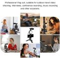 AY-49 Vlog Making Kit with LED Light & Microphone | Mobile Video Recording Kit | Mini Tripod Stand for YouTube, TikTok & Live Streaming. 