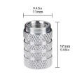 4Pcs Knurling Style Tire Valve Cap Aluminum Silver Car Tire Valve Stems Cap Tire Wheel Stem Air Valve Cap tire valve caps. 