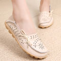 New Moccasins Women Flats Autumn sneakers Women Loafers Genuine Leather Female Shoes Slip On Ballet Bowtie Women Shoes Big Size.