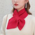 Korean Women Bowknot Cross Knit Ring Neck Scarves Fashion Female Autumn Winter Solid Color Elastic Soft Wool Warm Scarf.