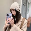 Hat Women's Autumn and Winter Fashion Street Windproof Wool Hat Warm Foreign Knitted Hat Show Face Small Pile Hat. 