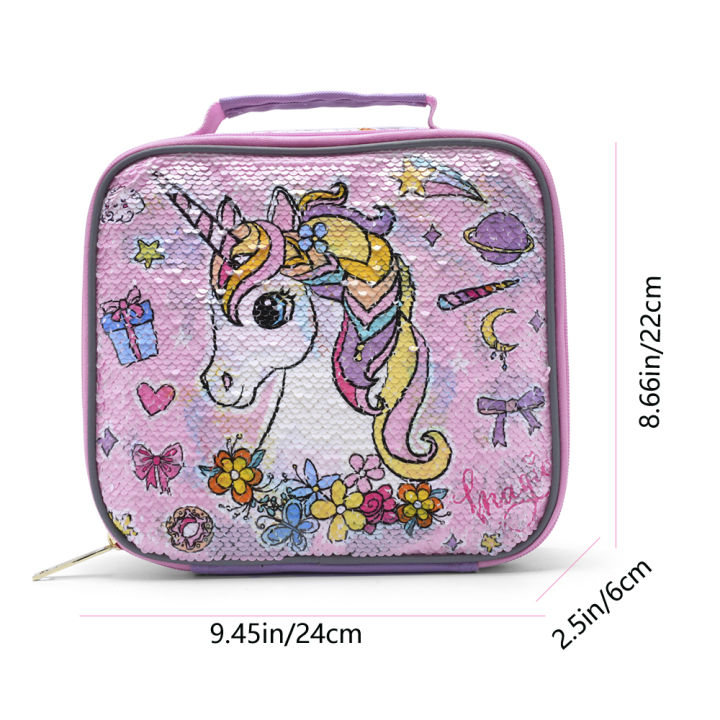 BLING%20BABIES%20Children's%20tote,%20lunch%20bag,%20double%20sided%20unicorn%20sequin%20design,%20pink%20and%20purple,%20suitable%20for%20carrying%20food%20-%20Image%203