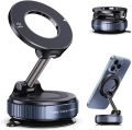 Magnetic Phone Holder Vacuum Suction Car Mount, 360° Rotating Foldable Magnetic Phone Stand, Retractable Vacuum Suction Cup Mobile Holder for Car Dashboard, Windshield, Mirror, Table, Gym & Travel. 