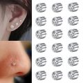 4/9 Pairs/Set Stainless Steel Ear Clips And Fake Nose Studs, No Need for Piercing, Directly Wear Fashionable Clip-On Earrings.
