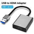 USB to HDMI Adapter HD 1080P USB 3.0 to HDMI-Compatible Converter External USB Adapter Video Adapter Cable for Desktop Laptop PC. 