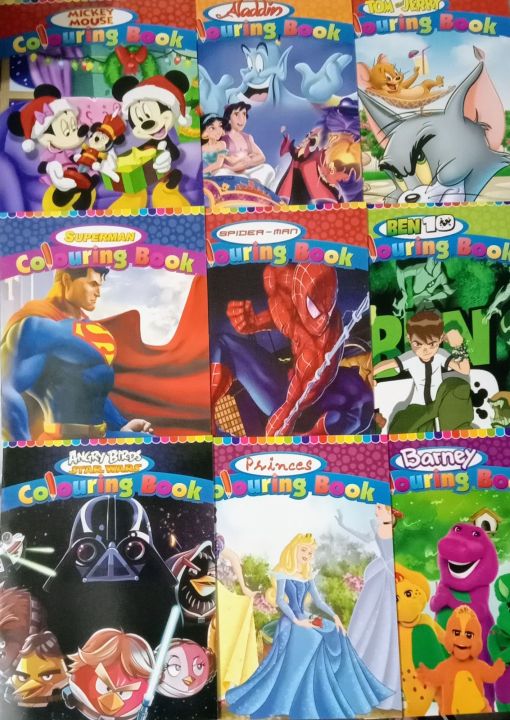 Creative%20Colouring%20Joy%20Pack%20of%2010%20%7C%20Dora,%20Barney,%20Princess,%20Spiderman,%20Tom%20&%20Jerry,%20Mickey%20Mouse,%20Angry%20Birds,%20Superman,%20Ben%2010,%20Aladdin%20%7C%20Colouring%20Books%2010%20in%20One%20-%20Image%202