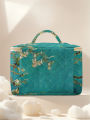1pc， Portable travel cosmetics with floral patterns, large capacity travel storage bag, cute and stylish makeup bag. 
