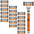 6-Layers Safety Razor Set High Quality Men Razor  Stainless Steel Shaving Changeable Shaver Head Blade ﻿. 