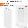 Mi Power Bank 3 20000 / 30000 mAh with 2-way USB-C PD 3.0 Fast Charging 18 /22.5 Watt Version 3. 