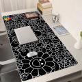 Art Skull Flower Gaming Mouse Pad，Large Non-Slip Locking Edge，Aesthetic Washable  Desk Pad for Home Office，Gamer. 