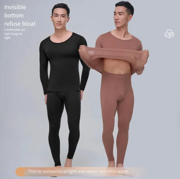 1pcs%20Men's%20Ultrathin%20Thermal%20Underwear%20High%20elasticity%20Plus%20Size%20Constant%20Temperature%20Seamless%20Long%20Sleeve%20Bottoming%20Set%20-%20Image%204