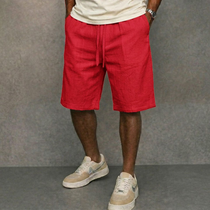 Summer%20Mens%20Solid%20Cotton%20Short%20Pants%20Lightweight%20Gym%20Man%20Casual%20Oversize%20Linen%20Pants%20Men%20Jogger%20Beach%20Hawaiian%20Loose%20Short%20Man%20-%20Image%205
