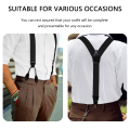 Suspenders for Men Button & Clip End Heavy Duty Adjustable Elastic Y-Shape Stainless Steel.