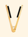 Pro Hairdressing Straightener Hairbrush Nylon Hair Straightening Double Brushes V Shape Comb Clamp Styling Tools DIY.