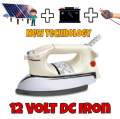 12 Volt iron , Solar Iron , High Quality , Automatic 12 Volt , Dc Power , Light Weight New Technology With pure Copper Wire Long Life ,Istri , Dc iron , Dry Iron , Best Quality. 
