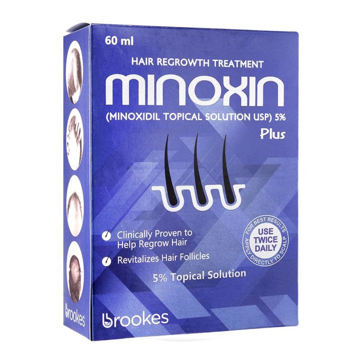 Minoxin Hair Regrowth Topical Solution 5% Minoxidil, 60ml by Brookes Pharma