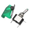 1PCS 12V 20A Toggle Switch LED Switch Car Auto Cover LED Light With Protective Cover SPST Toggle Rocker Switch Control On/Off 5.