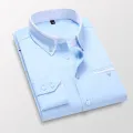 New Shirt Men Cotton Long-sleeve Social Slim Fit Formal Shirt Male Clothes Brand Soft Office Formal Wear Dress. 